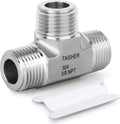 TAISHER 1PCS Forging of 304 Stainless Steel Tee Pipe Fittings, 3/8" x 3/8" x 3/8" NPT Male Pipe Fittings