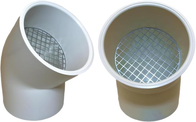 PVC Vent Cap 1 pcs 45-Degree for 3" Schedule 40,PVC Termination Cap,Vent Cover Screen,Round Furnace PVC Pipe Stainless Steel Roof Vent Cap,Installation not Required That PVC Elbow,or Coupling
