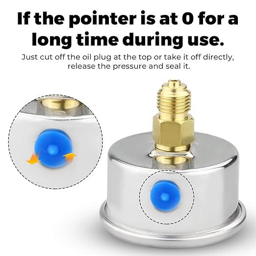 0-60 Psi Low Pressure Gauge, 2" Dial Size, 1/4 NPT Back Mount, Stainless Steel Case for Water Pressure Gauge Test for Water Pipe, HVAC(with Tape)