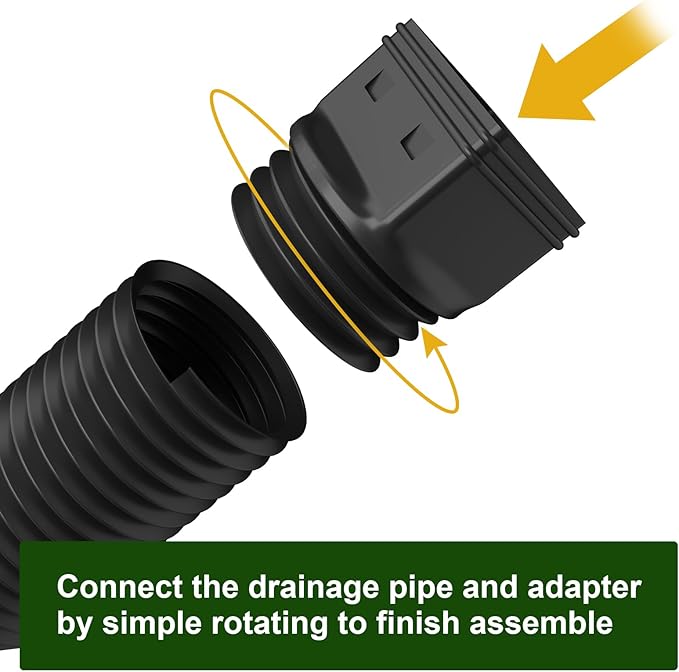 Rain Gutter Downspout Extensions, Downspout Extender for Rainwater Drainage Flexible, Down Spout Drain Extension Pipe and Extendable from 21 to 66 Inches (4 Pack, Black)