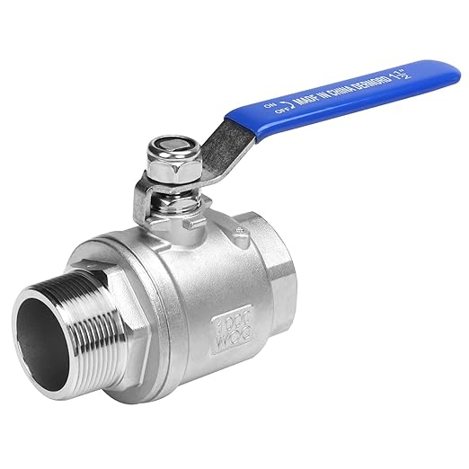 DERNORD Full Port Ball Valve 1.5 Inch - Male x Female Stainless Steel 304 Heavy Duty for Water, Oil, and Gas,1000WOG (1.5 Inch NPT)