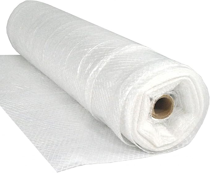 Farm Plastic Supply - Dura Skrim String Reinforced Clear Plastic Sheeting - 6 Mil - (20' x 200') - Reinforced Poly Film Tear Resistant, Weatherproof, Vapor Barrier Polyethylene Roll for Construction