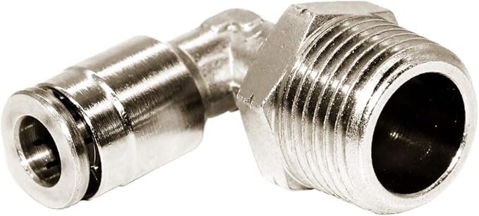 Beduan Brass BPL Push to Connect Air Fittings Elbow 1/4" Tube OD x 3/8" NPT Male 90° Degree Adapter