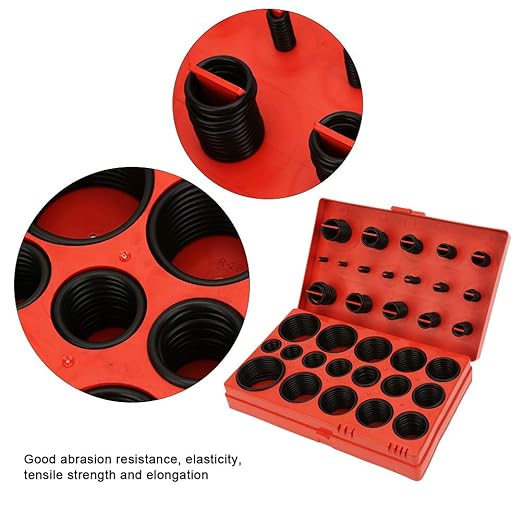 Acouto O Assortment Kit, 419PCS 32 Sizes Black O Assortment Set Gasket Rubber Kit with, Rubber Sealing Set Plumbing Repair