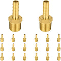 (Pack of 20) EFIELD Brass Hose Barb Fitting Adapter, 1/4" Barb x 3/8" NPT Male Pipe Fitting,(BARB005-20PCS)