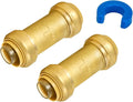 SUNGATOR 1 Inch Check Valve, Anti-backflow Valve with Single Water Flow Direction only, No Lead Brass Push to Connect Plumbing Fitting to Work with Pex, Copper, CPVC, with 1 Disconnect Clip, Pack of 2