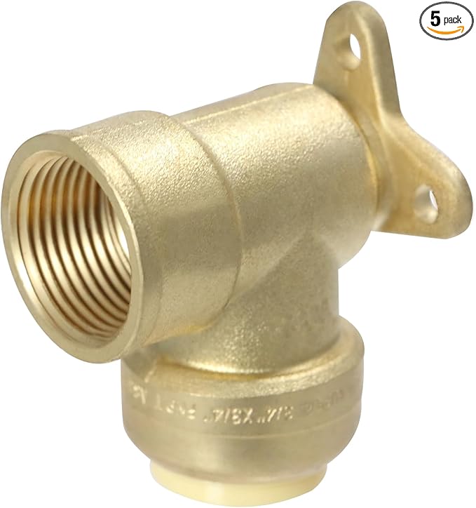 XFITTING Push Fit 3/4 Inch x 3/4 Inch Female NPT Elbow with Drop Ear, 5 Pieces