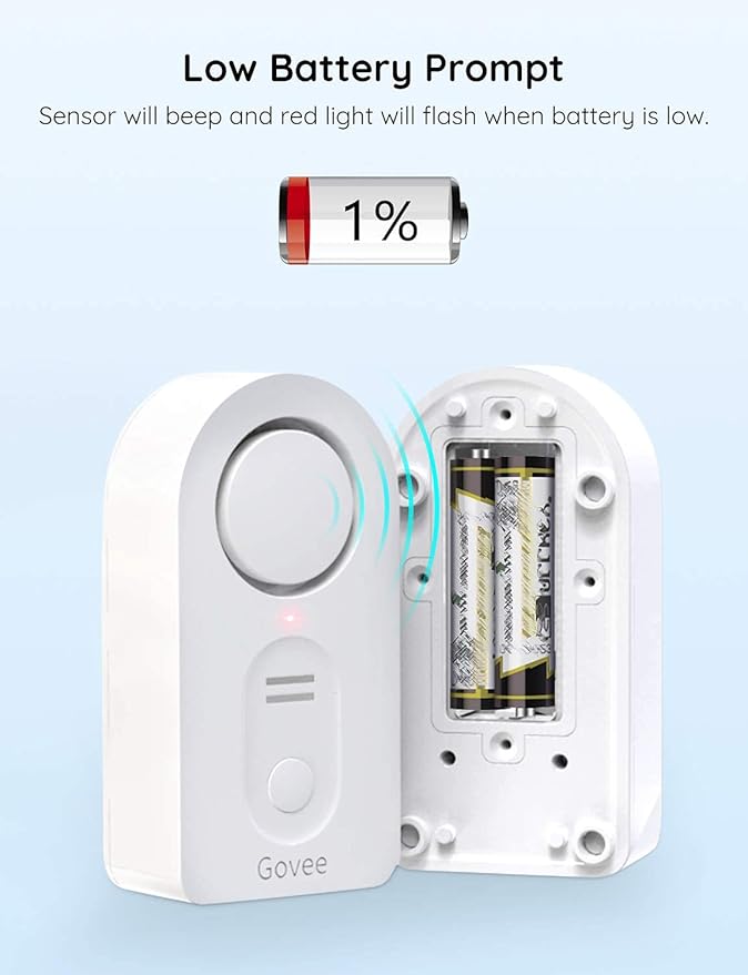 Govee Water Leak Detectors 5 Pack, 100dB Adjustable Audio Alarm Sensor, Sensitive Leak and Drip Alert, for Kitchen Bathroom Basement (Cannot Connect to Wi-Fi Directly)