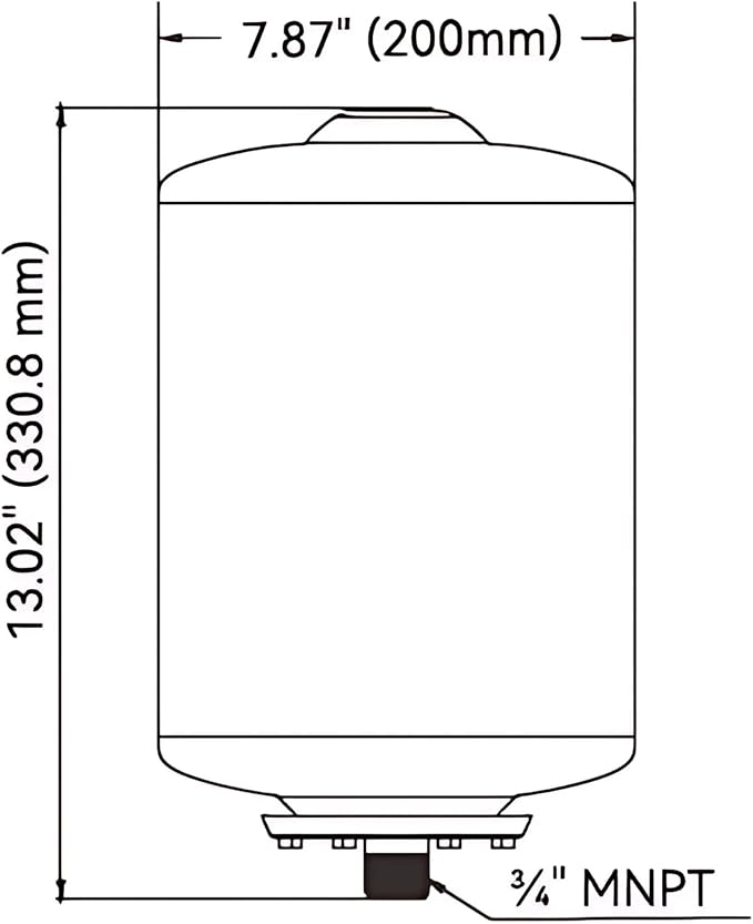 SEAFLO 2 Gallon Pre-Pressurized Accumulator Expansion Tank – Reduces Pump Cycling, Smooth Water Flow, 87 PSI, 3/4" MNPT, Compact Design for RV, Marine, Boat & Off-Grid Systems – 4-Year Warranty