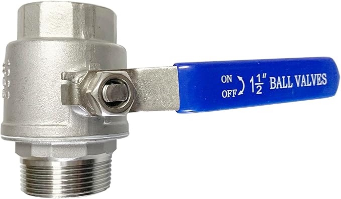 1-1/2" Male to Female Thread Full Port Ball Valves NPT 304 Stainless Steel for Water Oil Gas WOG1000
