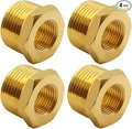 4PCS Brass Reducer Bushing, 3/4" NPT Male to 1/2" NPT Female Thread, Hex Reducing Convert Adapter Pipe Fitting Connector for Water/Oil/Gas