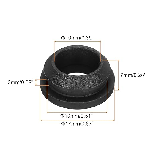 MECCANIXITY 20Pcs Snap Rubber Grommet Plug Mount Dia 13mm ID 10mm Narrow Groove Width 2mm Seal Anti-Scratch for Electrical Box Cable Pipes Black