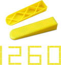 Tile Leveling Wedges 1260 pieces Reusable Tile Leveler System for 1/8" 1/12" 1/16" 1/32"tile Spacers, Tile Leveler clips Tools Wall Floor Tile Stone Installation