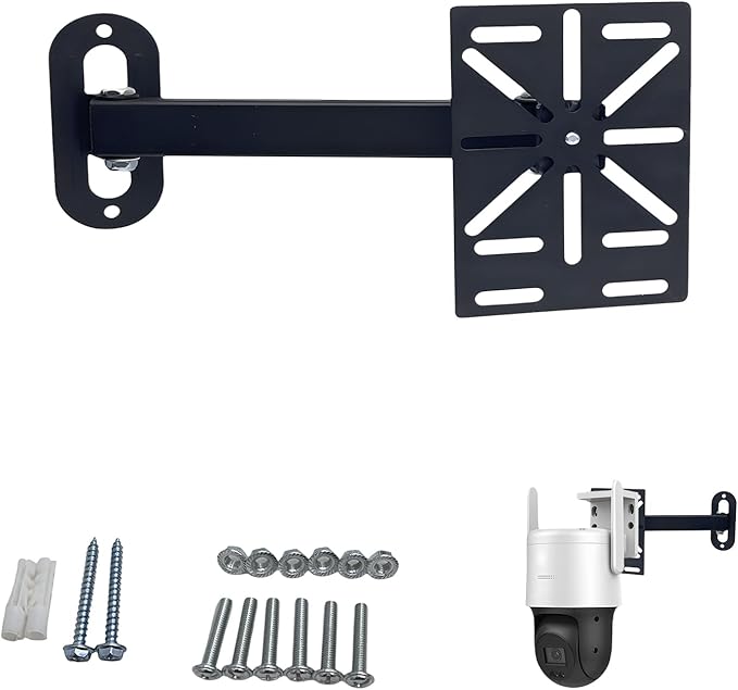 Movable L-Shaped Dome Camera Bracket, Used for Wall-Mounted Installation of Security Dome Cameras, Camera Installation, (Movable L-Shaped Bracket + Wall-Mounted Bracket) (7.8in)