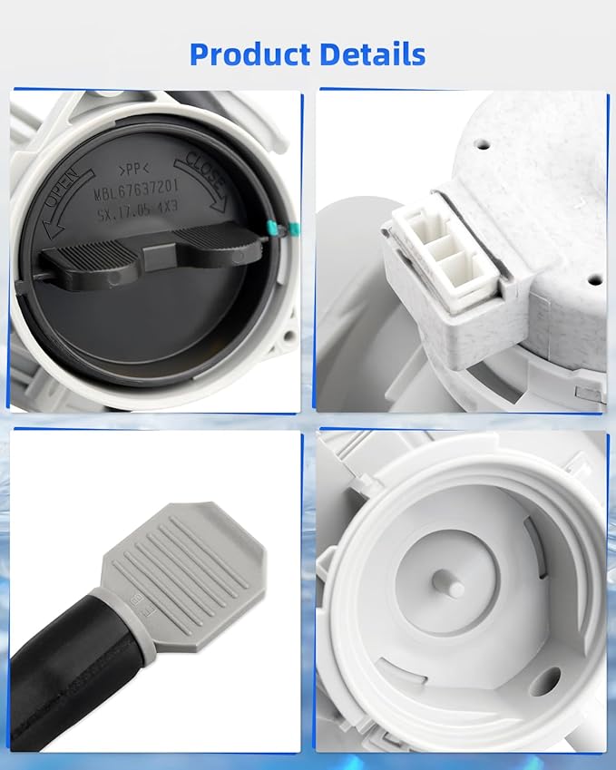 AHA75693425 Washer Drain Pump Assembly Fit for LG Washer WM3400CW WM3600HVA Replacement for EAP12750085 AP6978815 PS12750085
