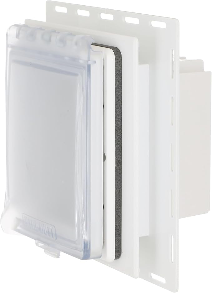 TayMac MR420CW 1-Gang Recessed Enclosure Extra Duty, 6-in-1 Nonmetallic Weatherproof in-Use Cover, Horizontal/Vertical, White | (Pack of 4)