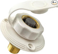RV City Water Inlet with Check Valve - 3/4'' NH Female to 1/2" NPT Male, RV City Water Inlet for Camper, Trailer and Marine (White)