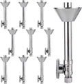 10-PCs HeSun Straight Stop Valve with 5-Inch Copper Sweat Tube Extension, 1/2" Sweat x 3/8" OD Compression Straight Stop, 1/4 Turn Shut Off Valve for Bathroom(VALVE146-10)