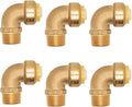 HQMPC 3/4" PEX Fittings No Lead Male PushFit Elbow 90-Degree - 6pcs 3/4" 90 Degree Elbow Push-to-Connect Plumbing Fitting for Copper, PEX, CPVC
