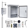 Outdoor Electrical Box withElectrical Cabinet Cooling Fan and Thermostat Set 15.7 * 19.7 * 7.9" IP Weatherproof Box,Vented Box with Removable Mounting Plate Wall/Pole Mounted(40 * 50 * 20cm)