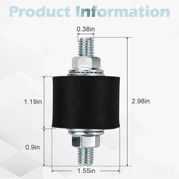 M10 Rubber Studs Shock Absorber Anti-Vibration Isolator Mounts, 40x30mm Rubber Studs Shock Absorber, Cylindrical Vibration Isolators for Diesel Engines, Air Compressors, Vibration Motor 4 Pack
