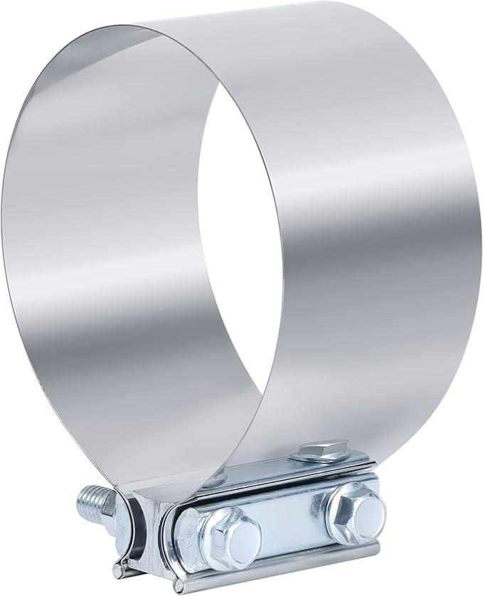 4 Inch Exhaust Clamp,4 Inch Butt Joint Exhaust Muffler Pipe Band Clamp Sleeve Coupler Stainless Steel(1PCS)