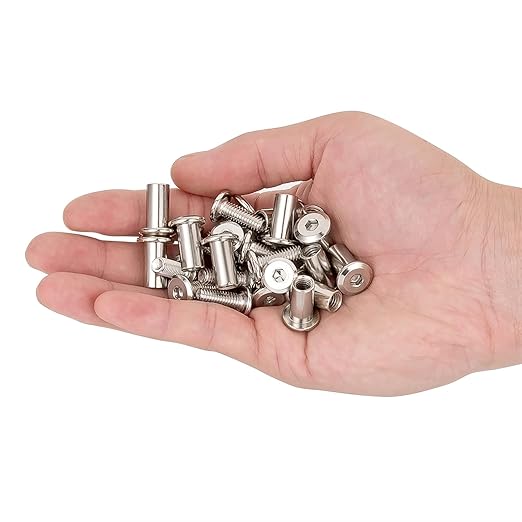 25Pcs M6x15mm-Silver Hex Drive Socket Cap Screws for TV Mount, Binding Posts & Furniture Hardware (25, M6x15mm)