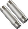 Beduan Stainless Steel Pipe Fittings, 1/2" NPT x 1/2" NPT Male Threaded, 6" Length Nipple Cast Pipe (Pack of 2)