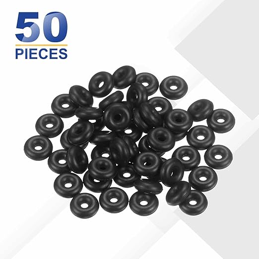 HARFINGTON 50pcs Nitrile Rubber O-Rings 5mm OD 1mm ID 2mm Width Metric Buna-N NBR Sealing Gasket Plumbing Sealing Repair O Rings for Car Auto Vehicle Repair Faucet Air Gas