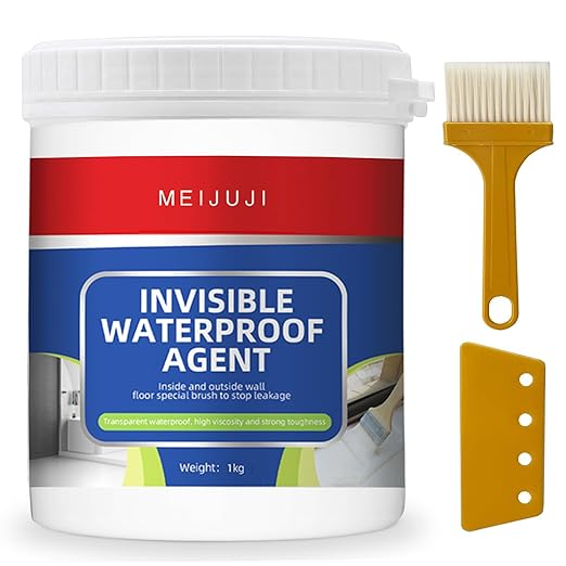 Transparent Waterproof Coating, Invisible Waterproof Leak Repair Agent for Roofs, Walls, and Garden, Water-Based Clear Sealant for Indoor & Outdoor, 35 Oz/1kg
