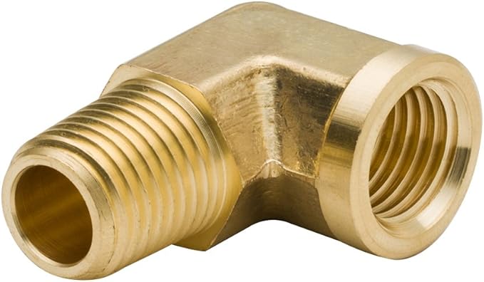 Legines 90 Degree Brass Street Elbow 3/8" NPT Male x 3/8" NPT Female Forged Pipe Fitting (Pack of 2)
