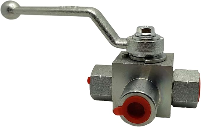 LX Hydraulic High Pressure 3 Way Ball Valve 3/8" NPT 7250 PSI (500 bar) Hydraulic Valve Shut-Off KHB3K Hydraulic Ball Valve