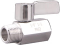 DERNORD 3/8 inch Stainless Mini Ball Valve NPT Female x Male Thread SUS316