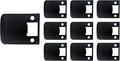 QCAA Solid Brass Extended Lip Strike, 3''X2-1/4", Matte Black, 10 Pack, Made in Taiwan
