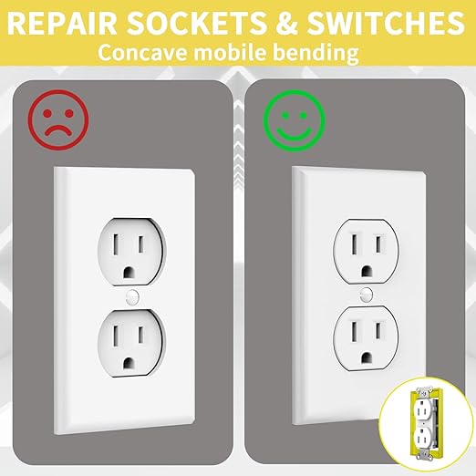 6 PCS 1/4" Single Gang Outlet Box Extenders with 12 Screws - Electrical Outlet Extender Receptacle Box Extenders for Electrical Outlet Switches, Yellow