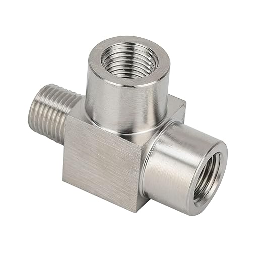 Metalwork 304 Stainless Steel Pipe Fitting, Reducing Street Tee, 1/8" NPT Male x 1/4" NPT Female x 1/4" NPT Female Reducer Male Run Tee, 2000psi (1 Pc)