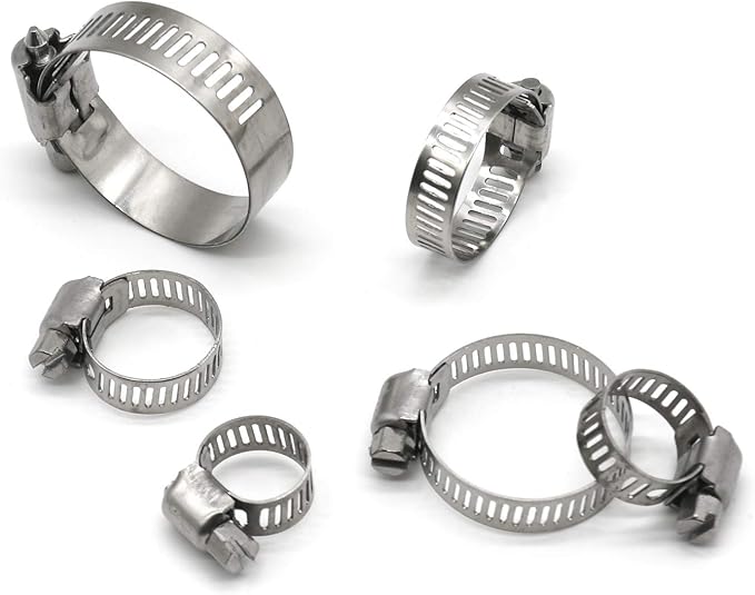 Hose Clamp, 1-2 Inch Worm Gear Hose Clamps Stainless Steel for Fuel Line, Pipe, Radiator, Tube and Fuel Line, 27-51mm (16pack)