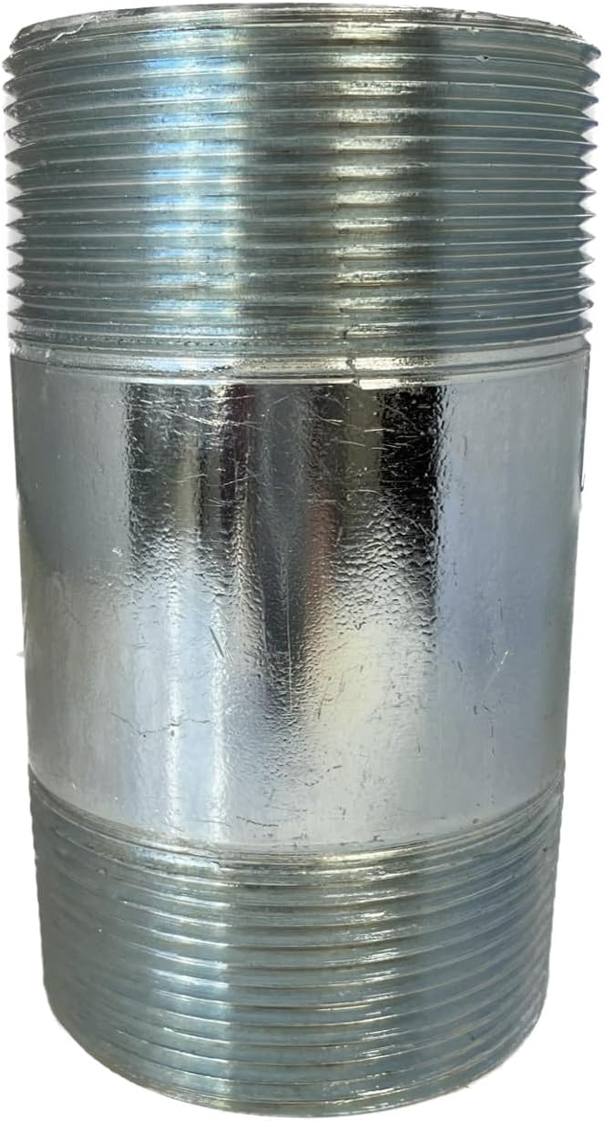 BMI 2 Inch x 5 Inch Galvanized Steel Pipe Nipple, 150# Pressure Rating, UL/FM Certified, Male NPT Threaded, Schedule 40