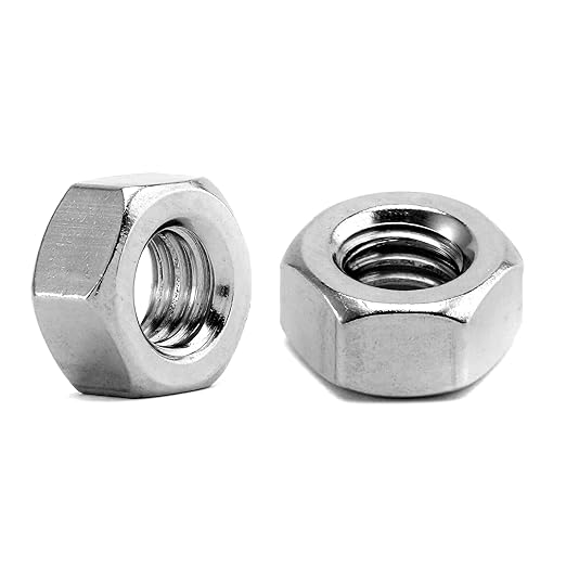 5/16-18 Hex Nuts 50Pcs 304 Stainless Steel 18-8, Full Thread, Hex Drive, Bright Finish by SG TZH
