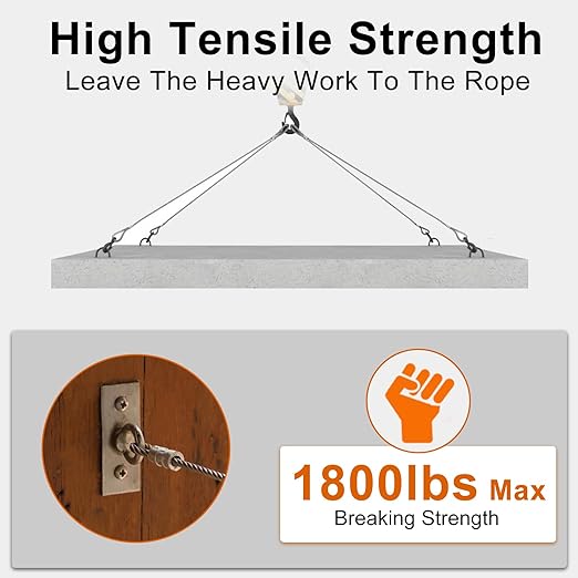 1/8" wire cable, 100ft Wire Rope Metal Cable With Loop Sleeve And Steel Thimble, 7x7 marine stainless steel Strand Core Perfect For Deck Railing System, Outdoor hanging kit, garden fence (SR03)
