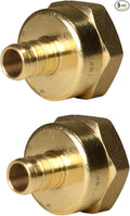 XFITTING Pex Fitting, 3/4 inch Female NPT to 1/2 inch Pex Adapter for Plumbing Repairs or Remolding, Sturdy and Durable Brass Crimp Fitting, 5 Pieces