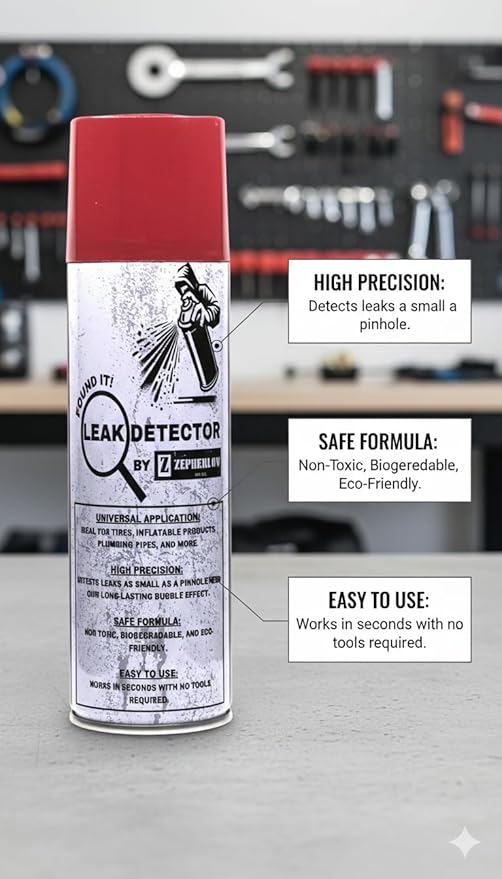Universal Leak Detector Spray, High Precision Bubble Detection, for Tires, Gas Plumbing, Inflatable Products, HVAC Systems
