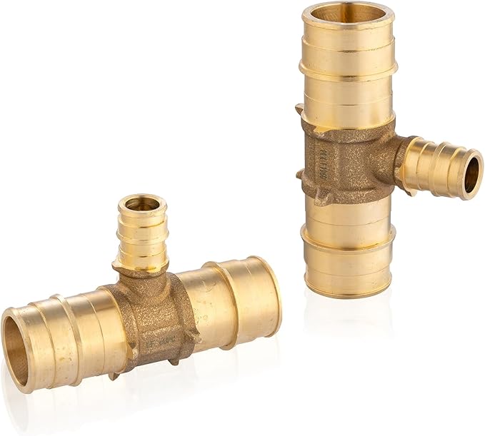 2-Pack HeSun PEX-A Fitting, 1"x1"x1/2" Expansion Tee, PEX Expansion Fitting Tee, ASTM F1960(PEX1960049)