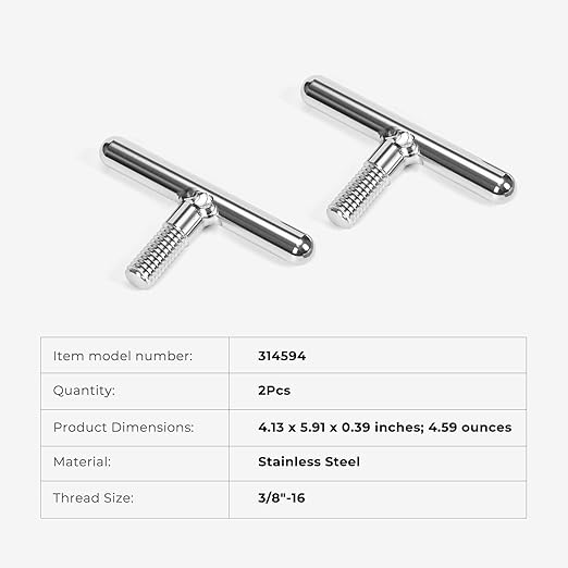 2Pcs 314594 T-Bolts Kit Compatible with JT's Strong Arm Fifth Wheel RV Jack Stabilizer Kit 191023 191024 and for Travel Trailer Stabilizer Kit 191025 Replace for LC191023 LC191024 LC191025