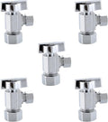 (5-Pack) Cyrret Angle Stop Shut off Valve 1/4 Quarter Turn 5/8" OD (1/2" Nominal) Compression Inlet X 3/8" OD Compression Outlet Chrome Plated Brass