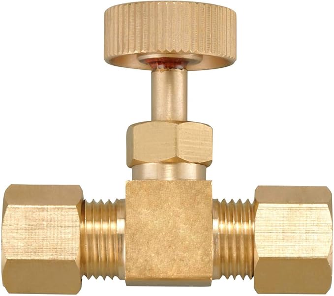 Premium Brass Replacement Control Needle Valve 1/4" OD Compression X 1/4" OD Compression