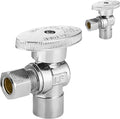 100-PCs HeSun Angle Stop Valve, 1/2" Sweat x 3/8" OD Compression Angle Stop, 1/4 Turn Shut Off Valve for Bathroom(VALVE084-100)