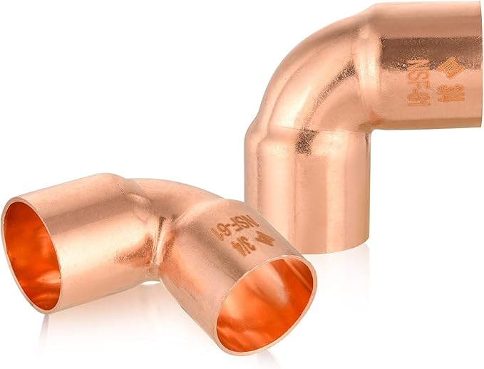 150-Pack HeSun Copper Fittings, 3/4-Inch Short Radius 90-Degree Copper Elbow, C x C with Sweat Solder Connection(COPPER008-150)