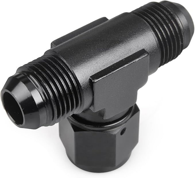 8AN Male Tee Fitting Adapter with AN8 Female Swivel on Side Aluminum 2Pcs