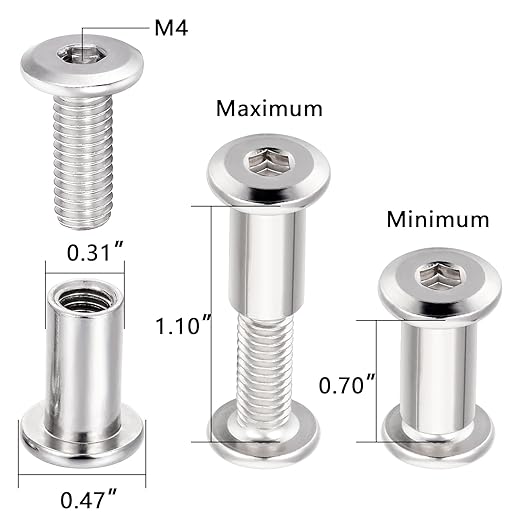 200 Pcs Silver M6x15mm Furniture Bolts - Full Thread Carbon Steel Screws Ideal for Bed Frame Repairs Shelving Units and Crafting Needs